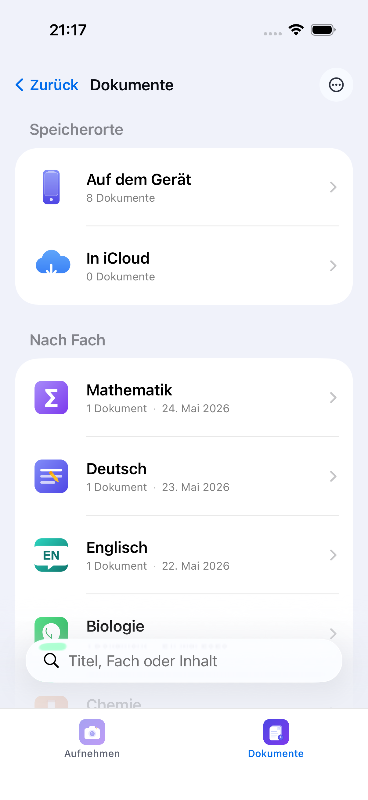 Bibliothek auf dem iPhone